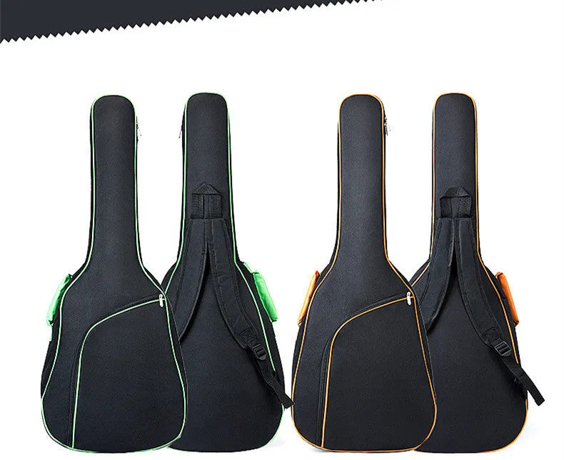 Universal A3 acoustic guitar bag in orange Oxford cloth with double shoulder straps for folk guitar
