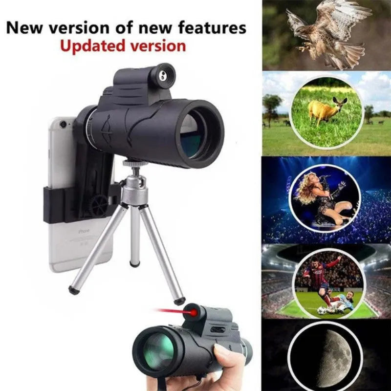 Cloth-covered monocular telescope with 10x magnification, exit pupil distance 2mm, and exit pupil diameter 3mm