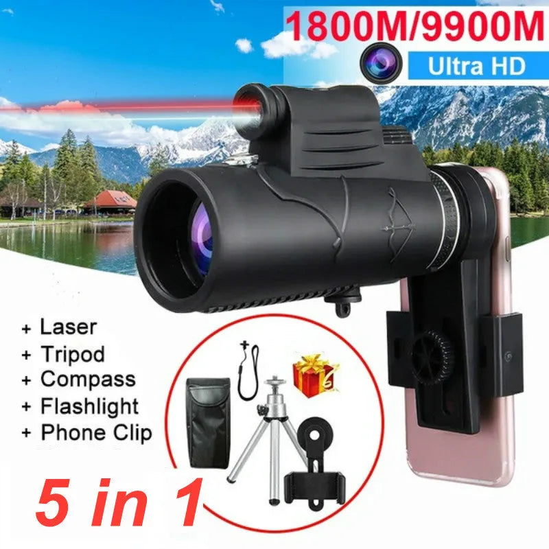 Cloth-covered monocular telescope with 10x magnification, exit pupil distance 2mm, and exit pupil diameter 3mm