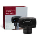 Black electric wine vacuum stopper with a separate manual pump for preserving red and white wine.