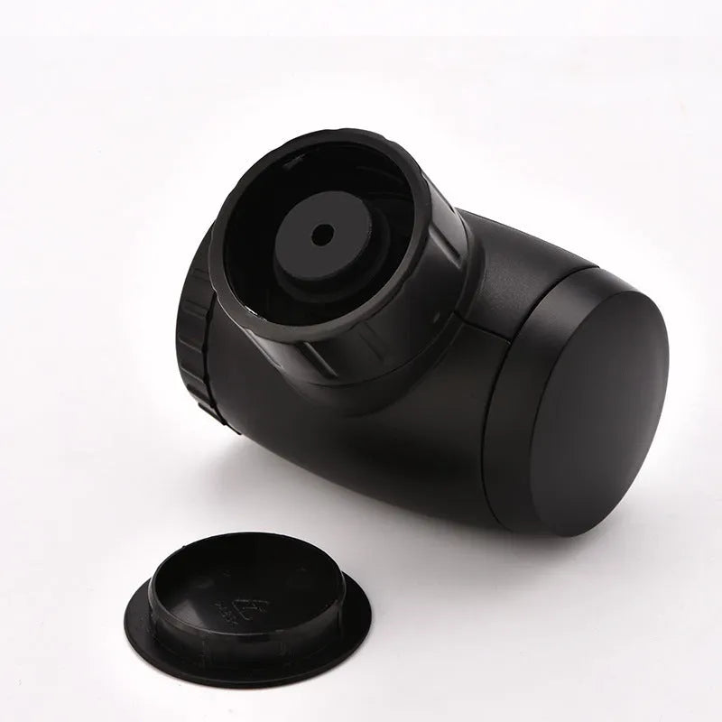 Black electric wine vacuum stopper with a separate manual pump for preserving red and white wine.