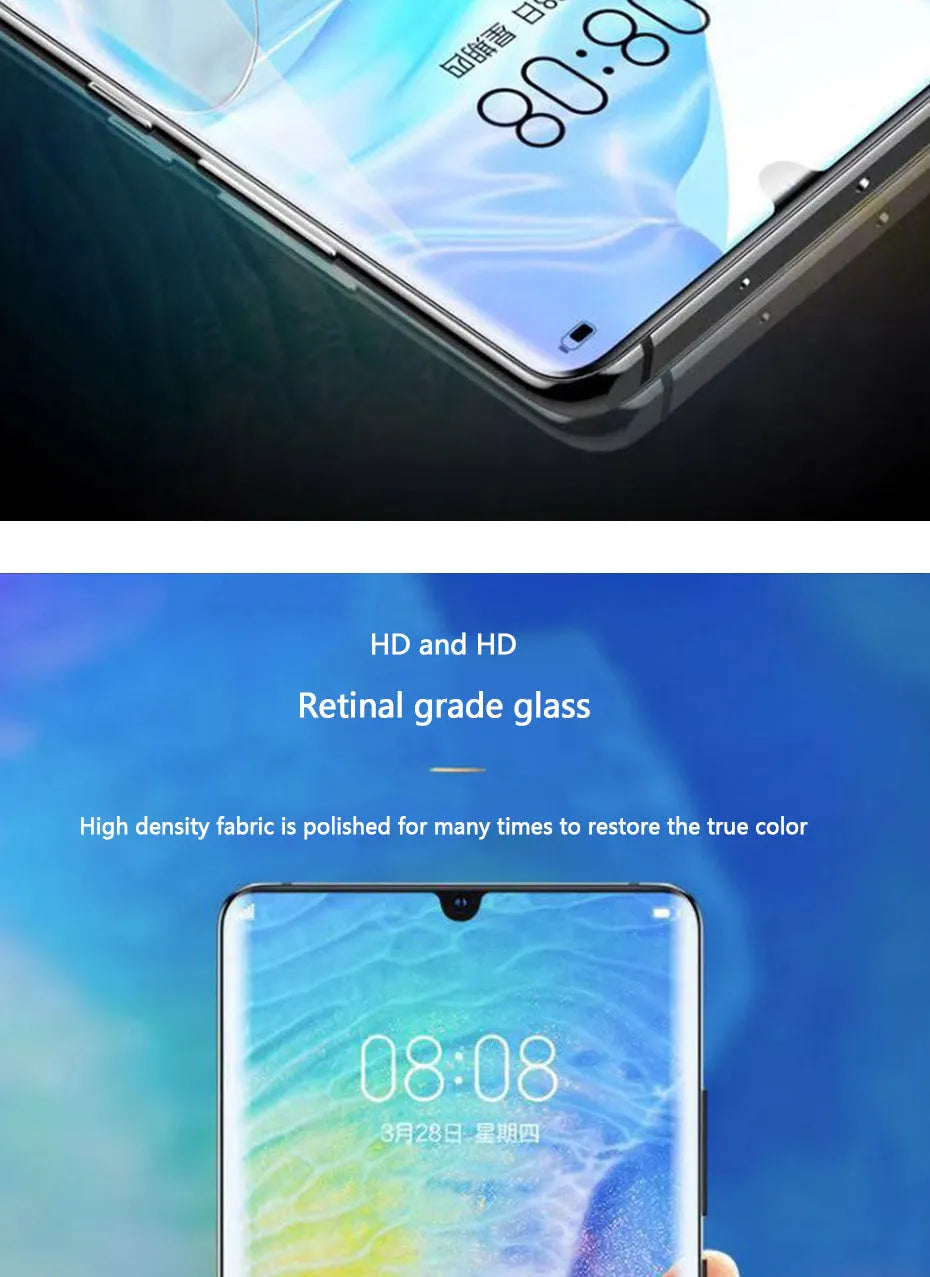 Three hydrogel screen protectors for Huawei and Honor smartphones in PET film