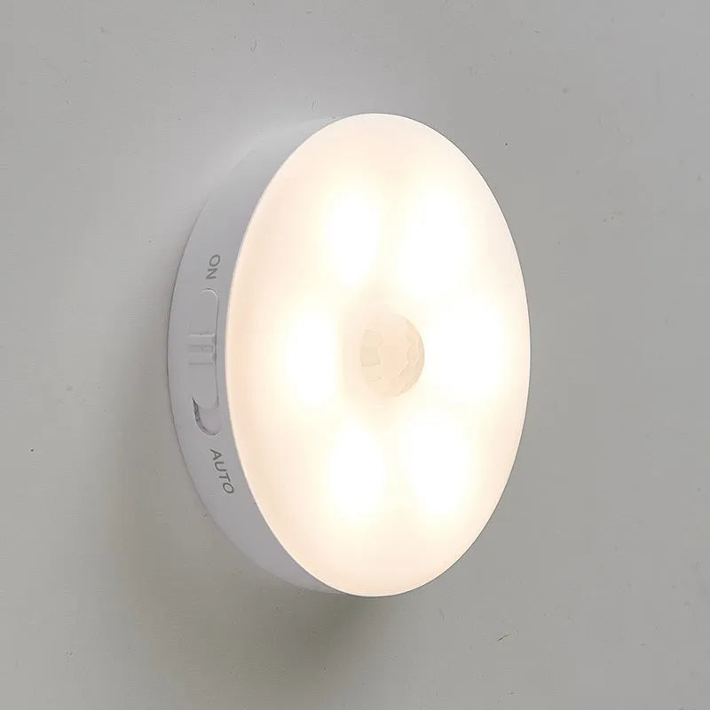 Wireless motion sensor LED light with USB charging cable for cupboards and hallways