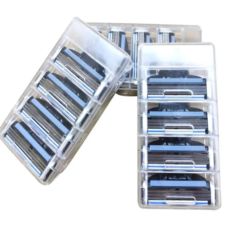 Gillette Front Speed 3 razor blade pack showing eight blue-handled replacement cartridges