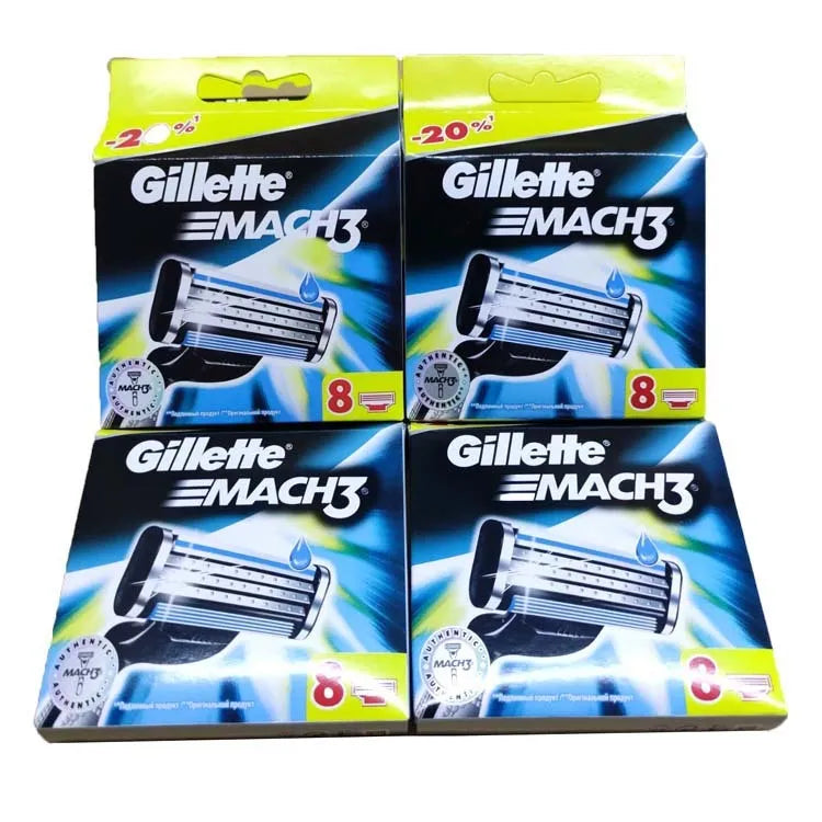 Gillette Front Speed 3 razor blade pack showing eight blue-handled replacement cartridges
