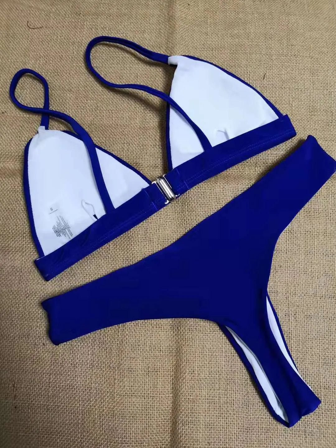 Women's split sexy bikini in solid colour, two-piece swimwear for swimming and wading, adult sizes S to XL