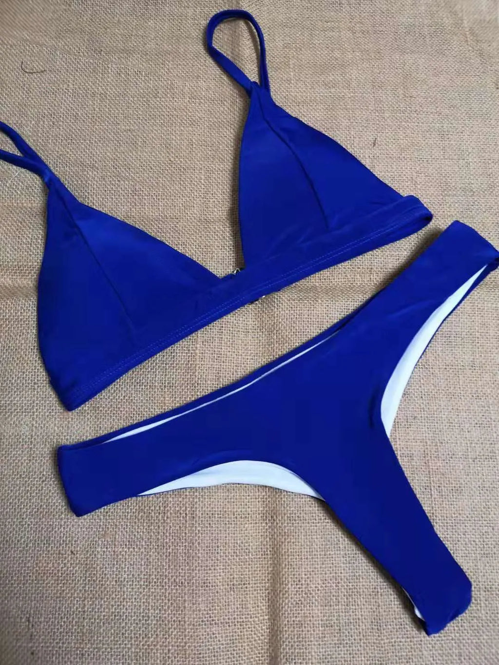 Women's split sexy bikini in solid colour, two-piece swimwear for swimming and wading, adult sizes S to XL