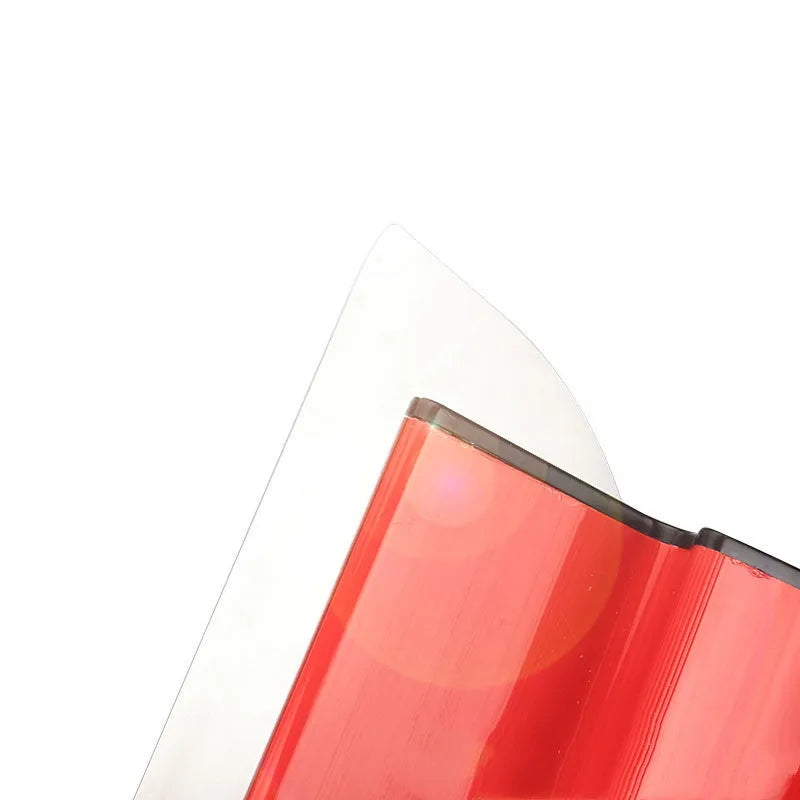 A red and grey 40cm leveling scraper tool for wall putty and wallpaper work.