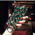 Clear rhinestone crystal decorated iPhone case showing TPU material and soft edges