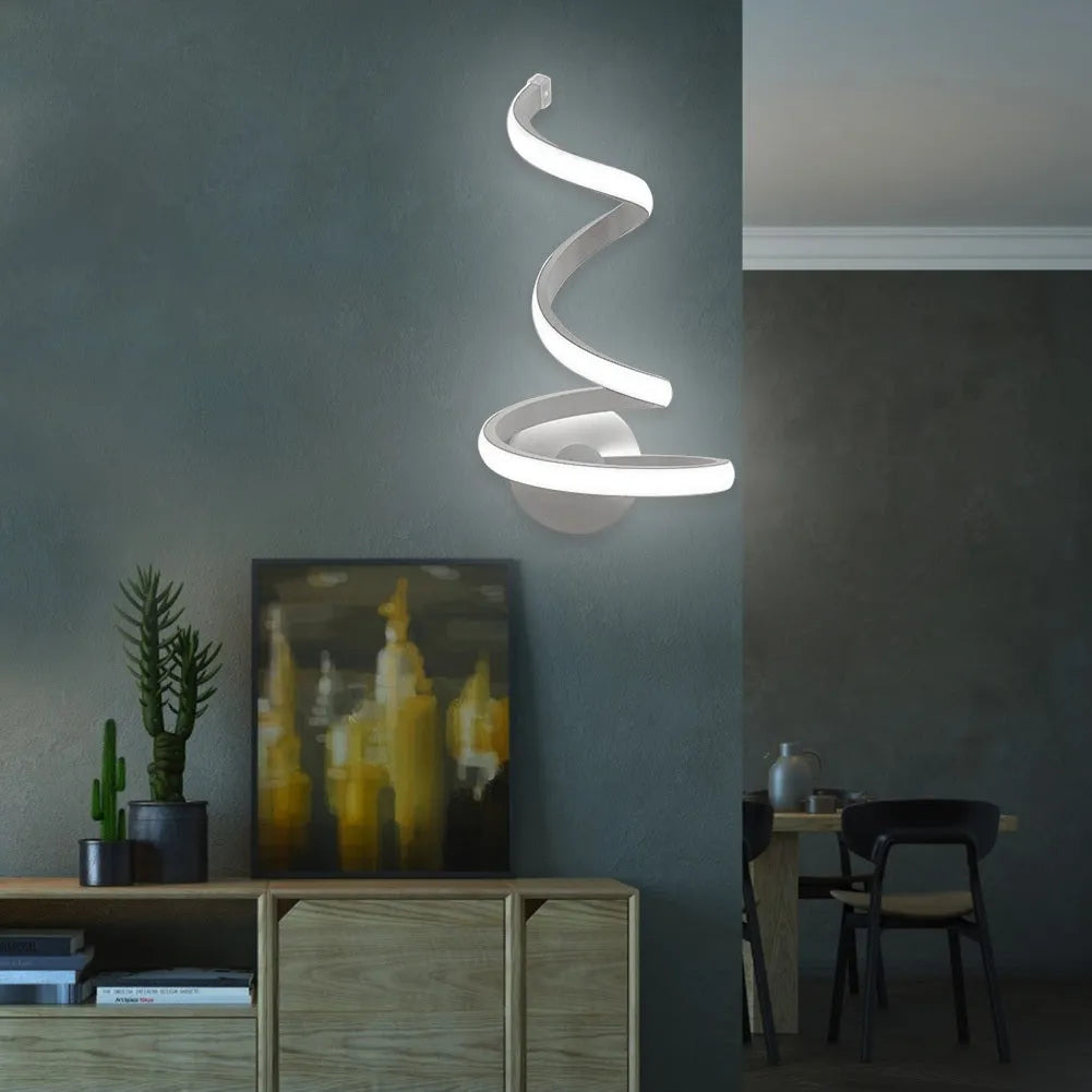 Modern aluminium LED wall lamp in Outer Snake style design for corridor and living room lighting