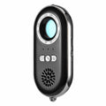Compact black wireless signal detector for anti-theft monitoring and pinhole camera detection.