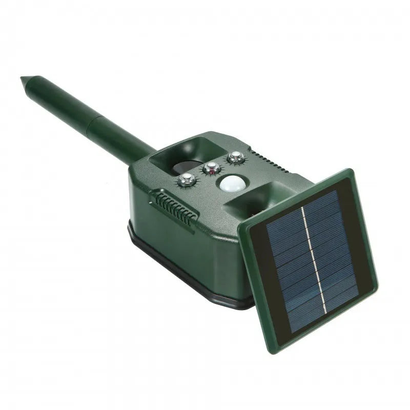 Solar rodent killer and bird repellent ultrasonic columnar model 618 outdoor drive with 12V power