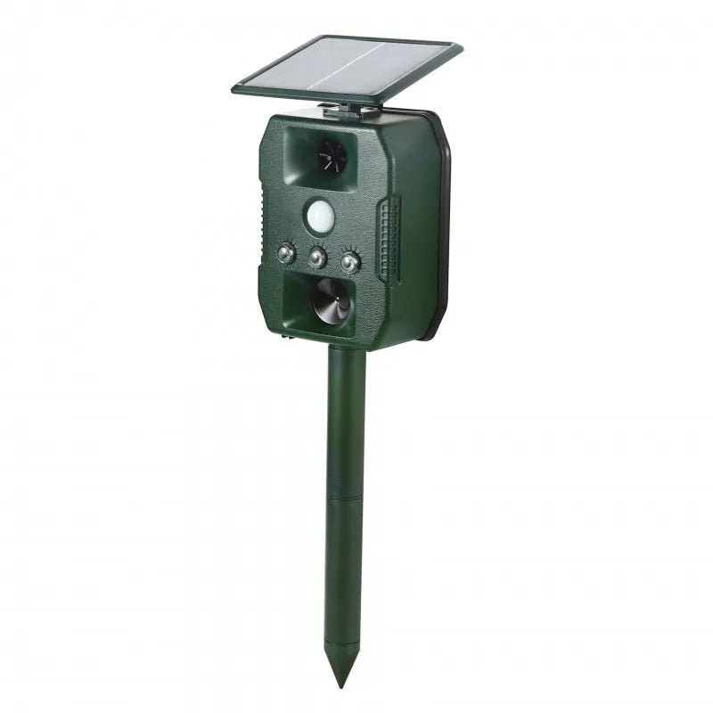 Solar rodent killer and bird repellent ultrasonic columnar model 618 outdoor drive with 12V power