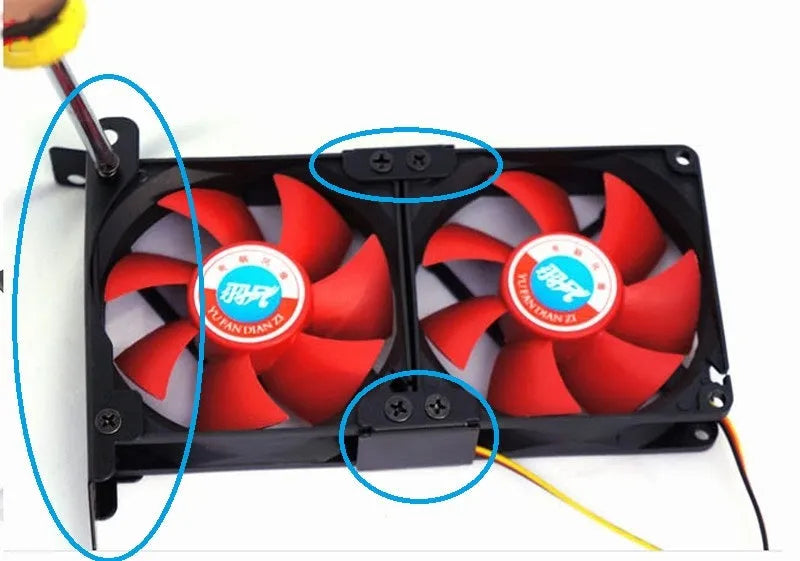 Graphics card cooling fan bracket for 8cm and 9cm case fans