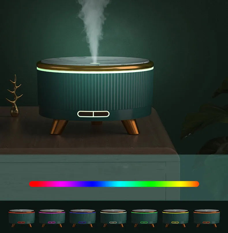 Green fashion electric oil humidifier 500ml with remote control on a table