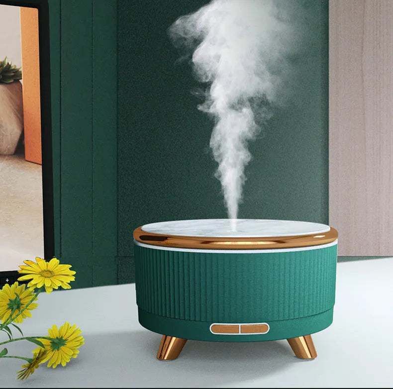 Green fashion electric oil humidifier 500ml with remote control on a table