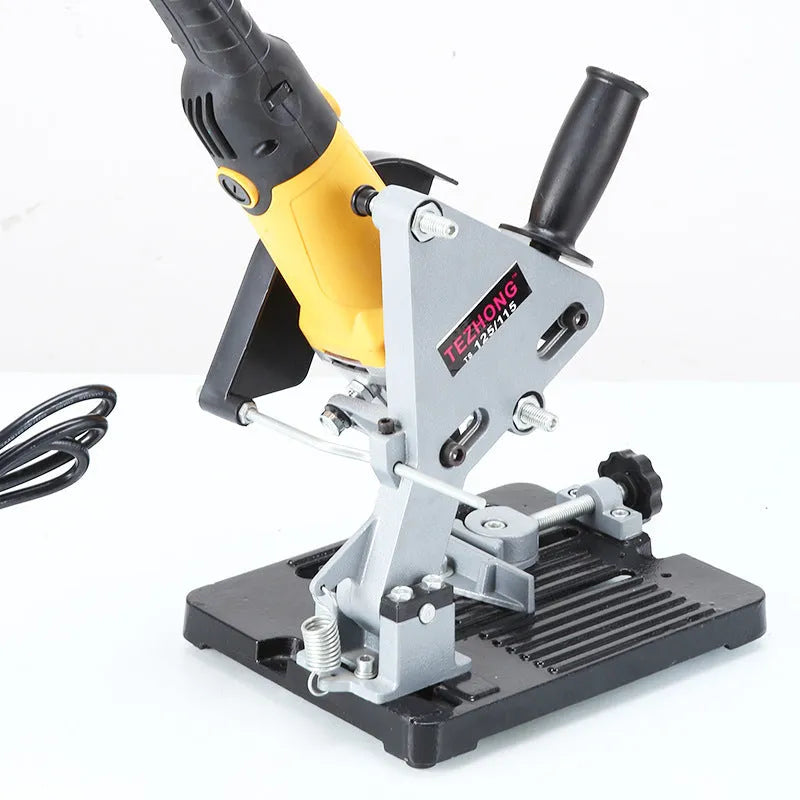Alloy angle grinder bracket with 125mm length for workshop tool mounting