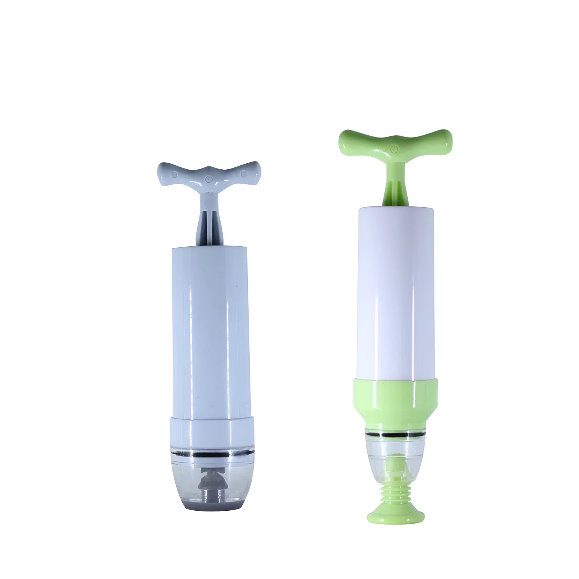 Manual vacuum compression storage bag with pump in green colour