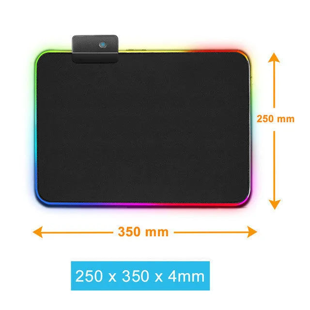 Luminous RGB mouse pad, non-slip rubber desk mat, 300 x 800 x 4 mm, single-sided thermal transfer pattern