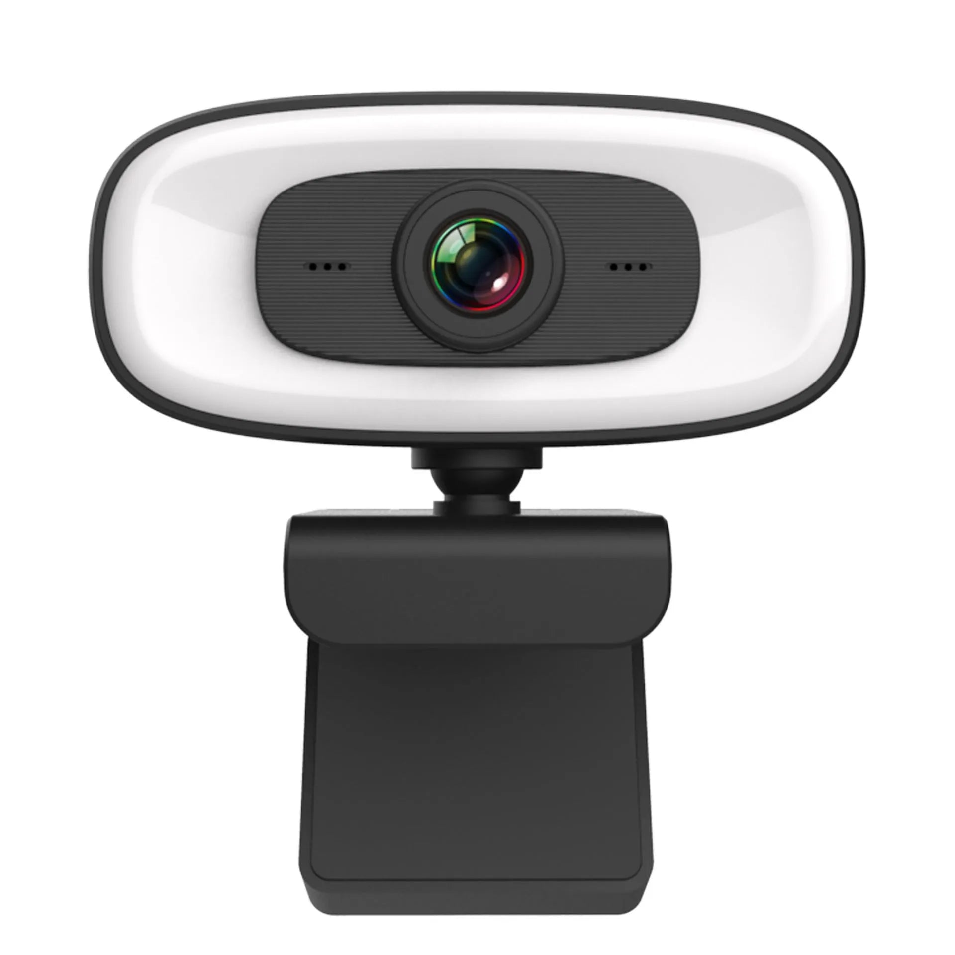 Black USB computer webcam with 2K resolution and 400W pixel CMOS sensor for desktop video conferencing