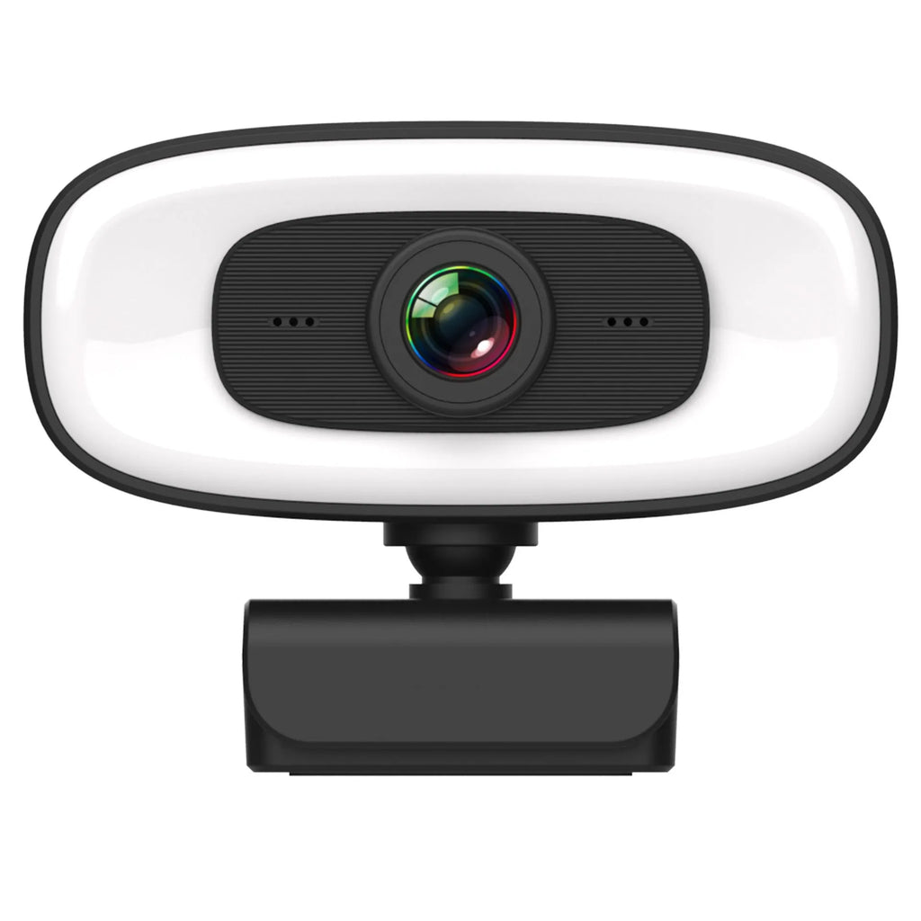 Black USB computer webcam with 2K resolution and 400W pixel CMOS sensor for desktop video conferencing