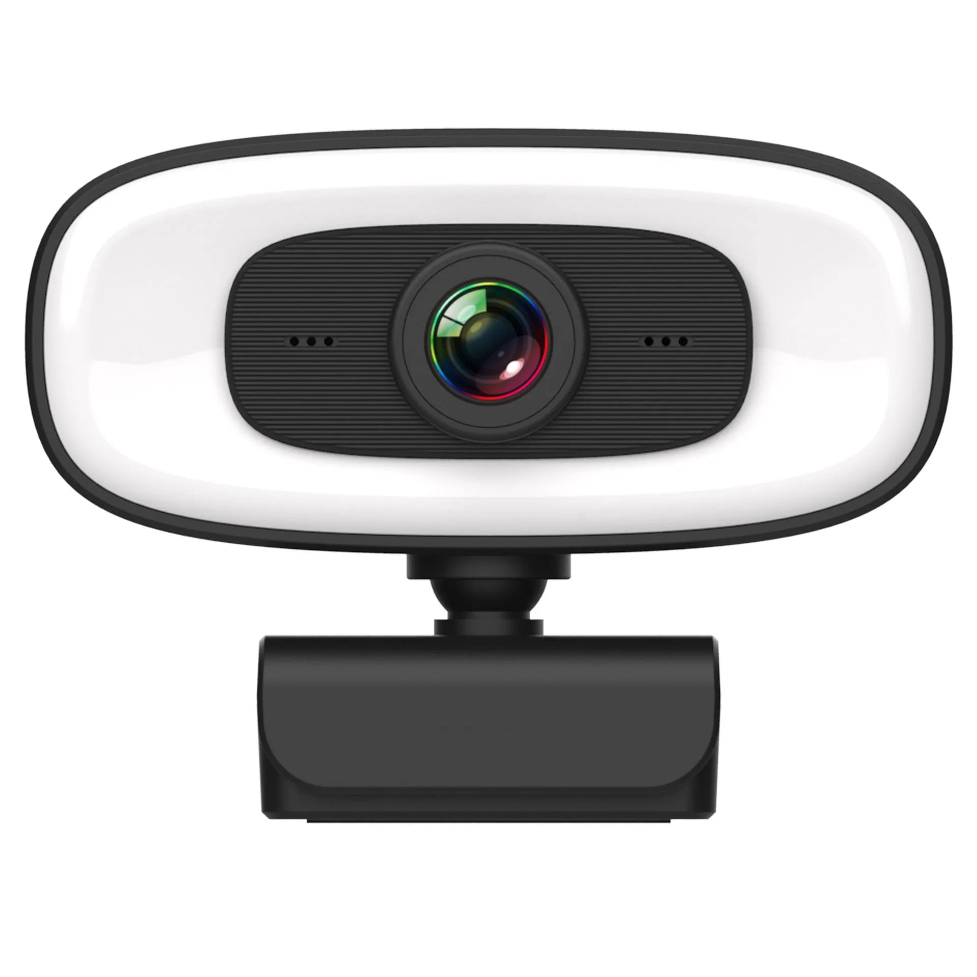 Black USB computer webcam with 2K resolution and 400W pixel CMOS sensor for desktop video conferencing