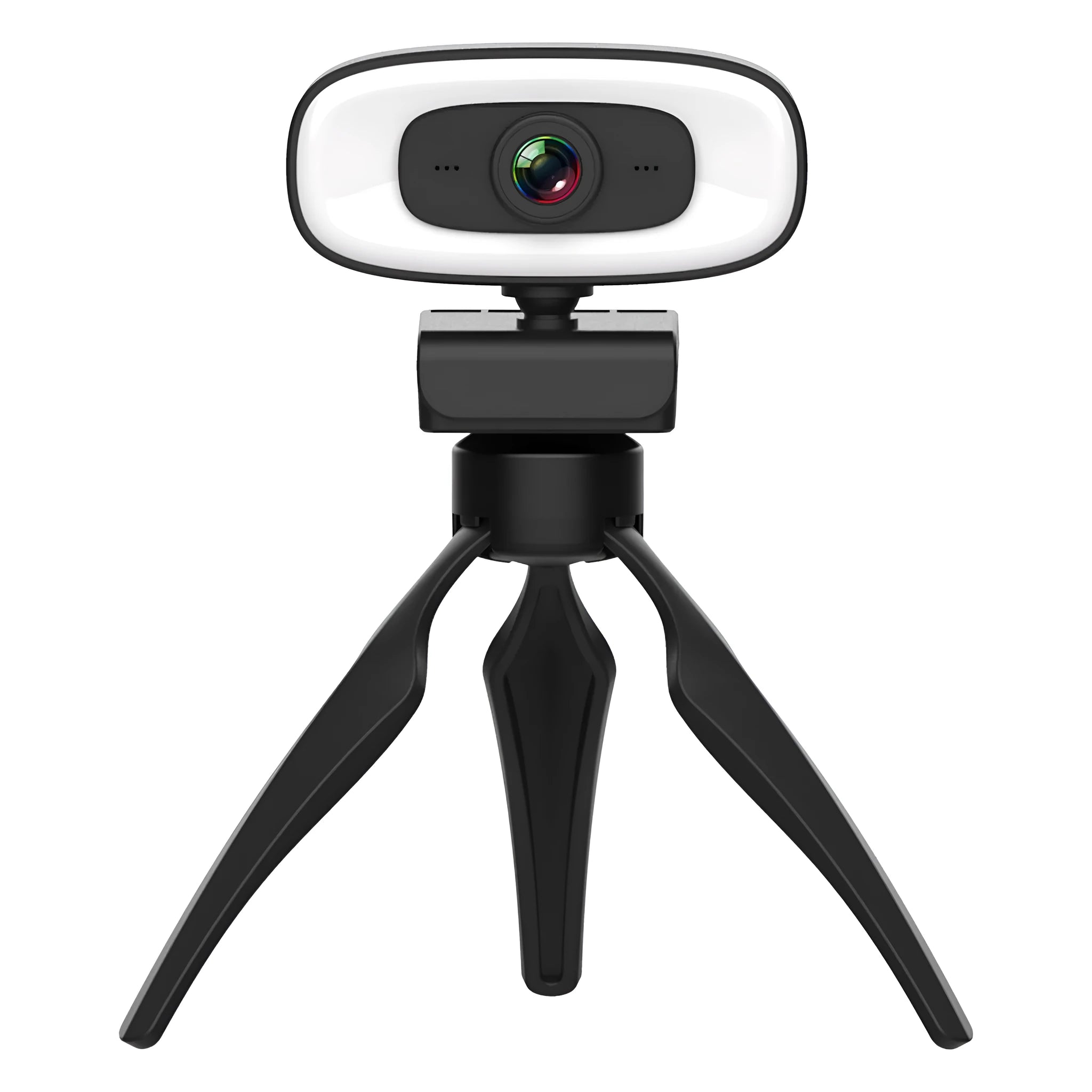 Black USB computer webcam with 2K resolution and 400W pixel CMOS sensor for desktop video conferencing