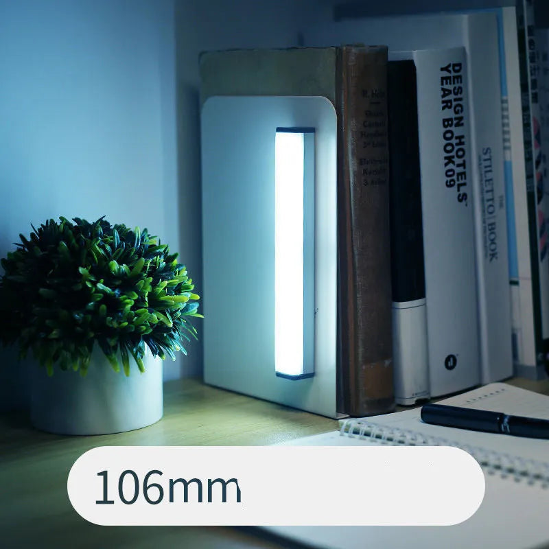 Rechargeable hand-scan activated LED strip light with magnetic mounting for cabinet interiors
