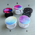 Folding mobile phone stand with thermal transfer aluminium finish in desktop use position