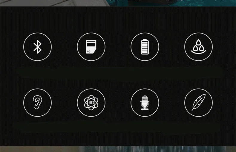 Black waterproof Bluetooth swimming headset with head-mounted design for sports use