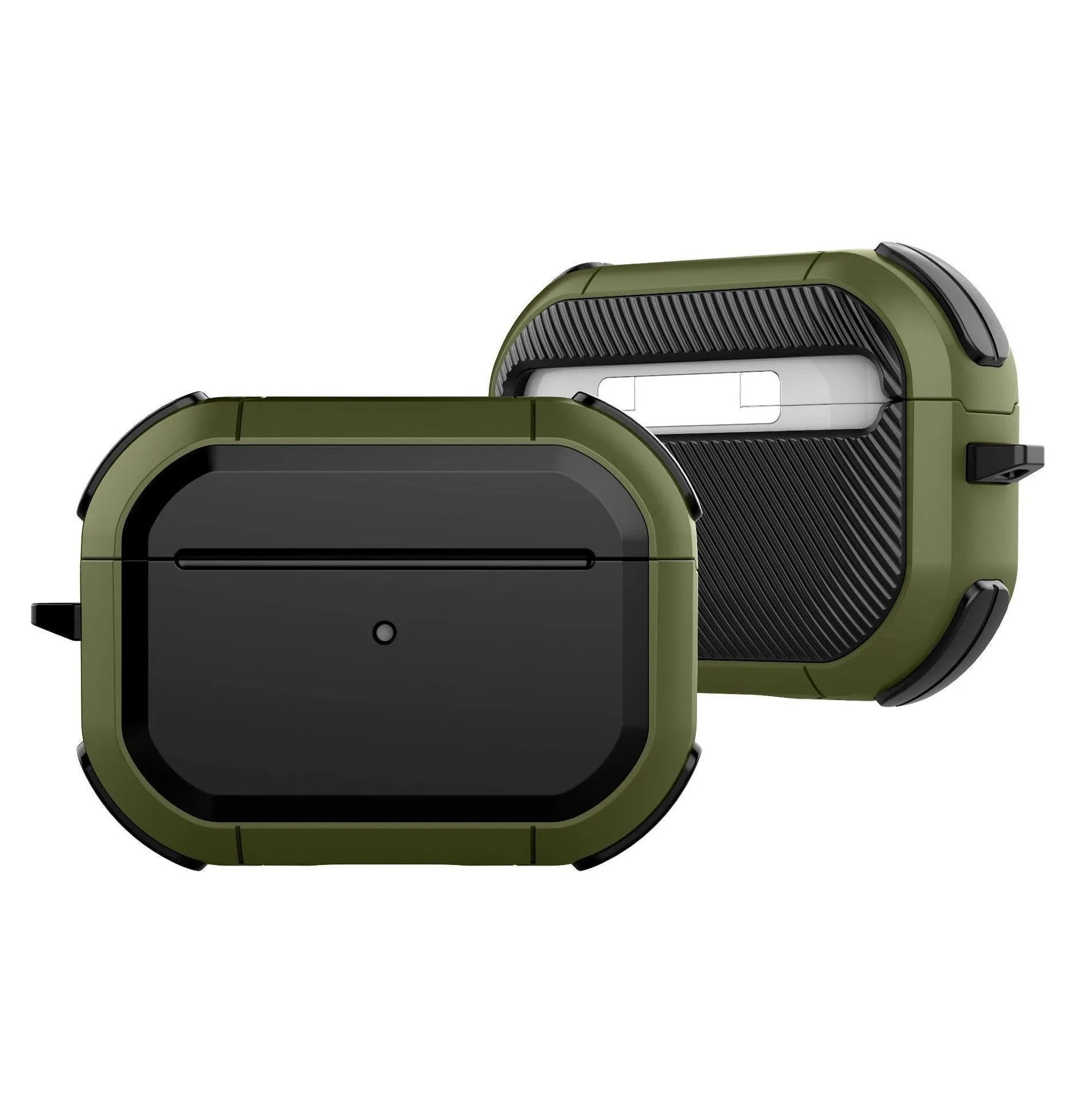 Flip-type camouflage protective case for AirPods Pro earbuds in multiple colour options.