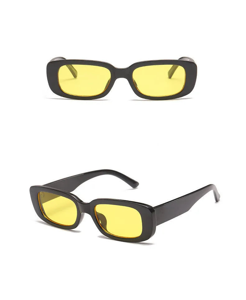 Men and women trendy frame sunglasses in multiple colours with UV400 protection and AC lenses