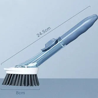 2 in 1 long handle cleaning brush with removable head and sponge for kitchen dishes