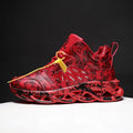 Men's camouflage pattern high-top basketball shoes on a white background.