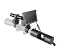 Black digital night vision goggles with a large front lens and a 5-inch LCD display screen.