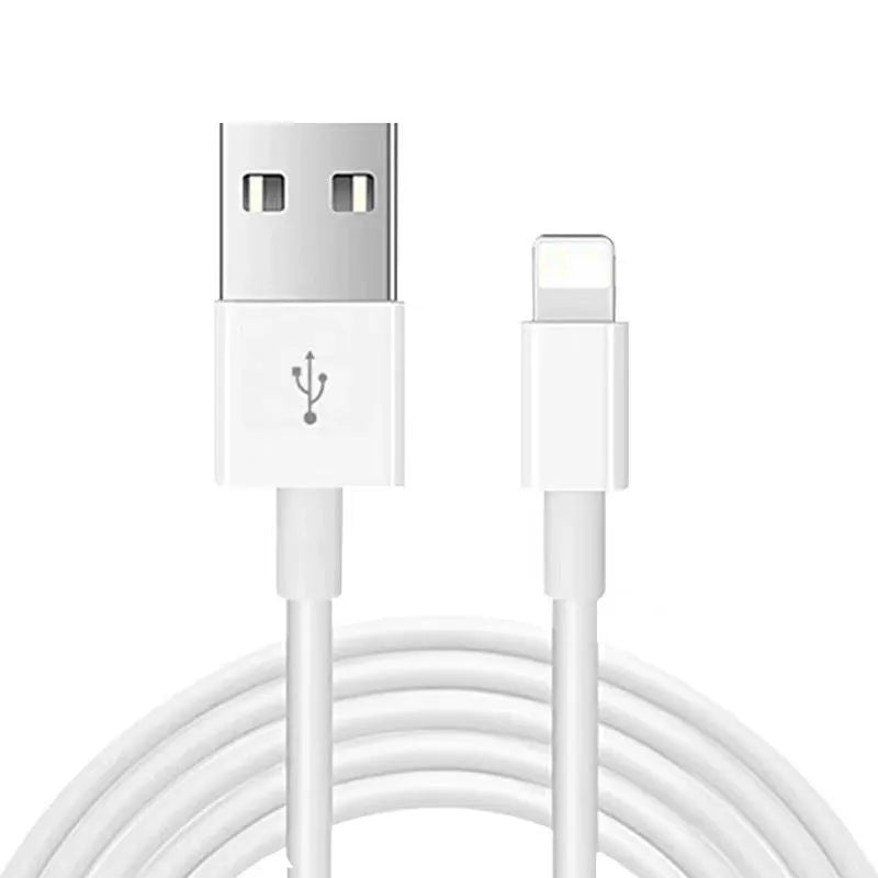 White 20W USB-C fast wall charger with integrated 1m cable for iPhone and iPad.