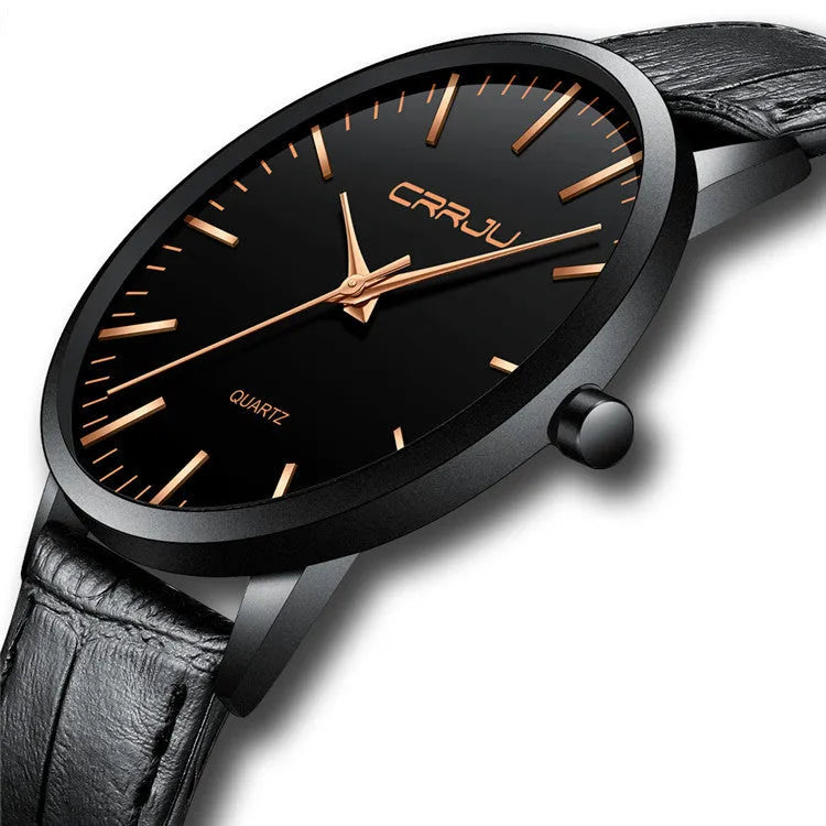 Casual quartz wristwatch with alloy case and plexiglass mirror showing black dial with grey markers on mesh strap