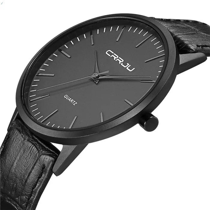 Casual quartz wristwatch with alloy case and plexiglass mirror showing black dial with grey markers on mesh strap