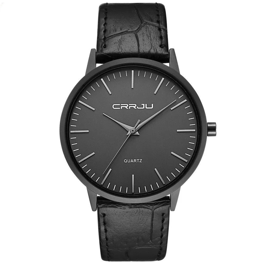 Casual quartz wristwatch with alloy case and plexiglass mirror showing black dial with grey markers on mesh strap