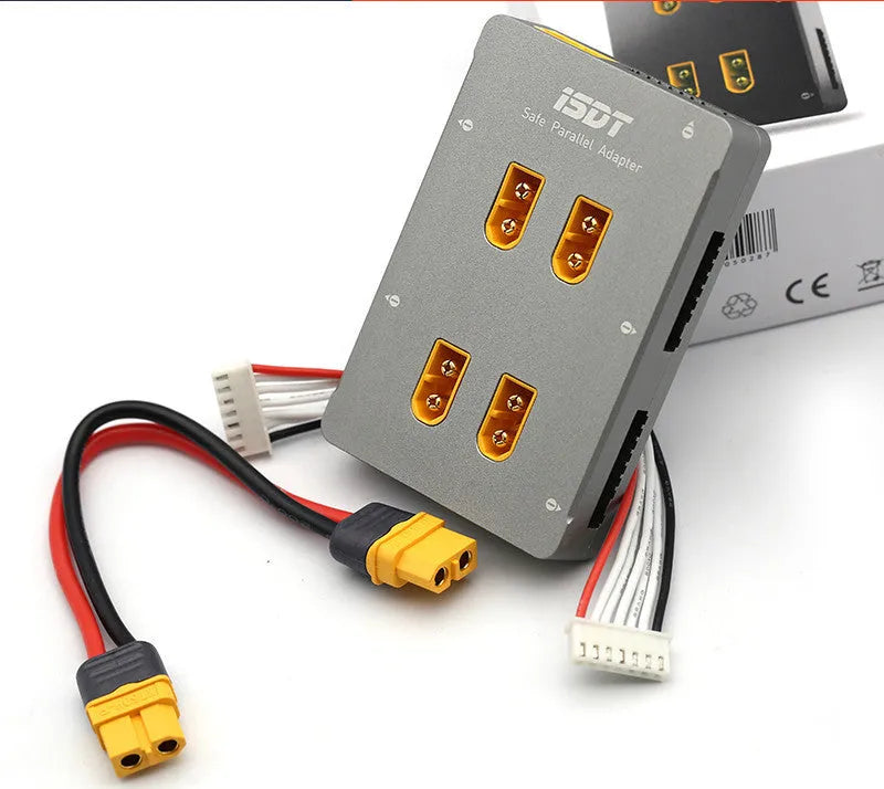 Grey RC parallel charging board with XT30 to XT60 adaptor cable for Astor drones