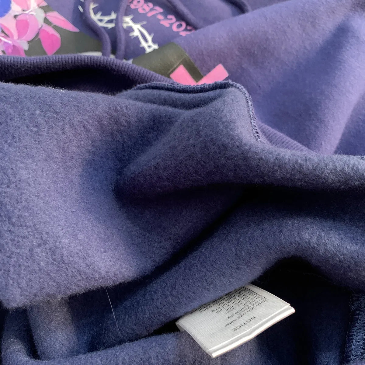 Jojo National Tide Rose Girl hooded sweater in navy, loose fit with printed character graphic for men and women