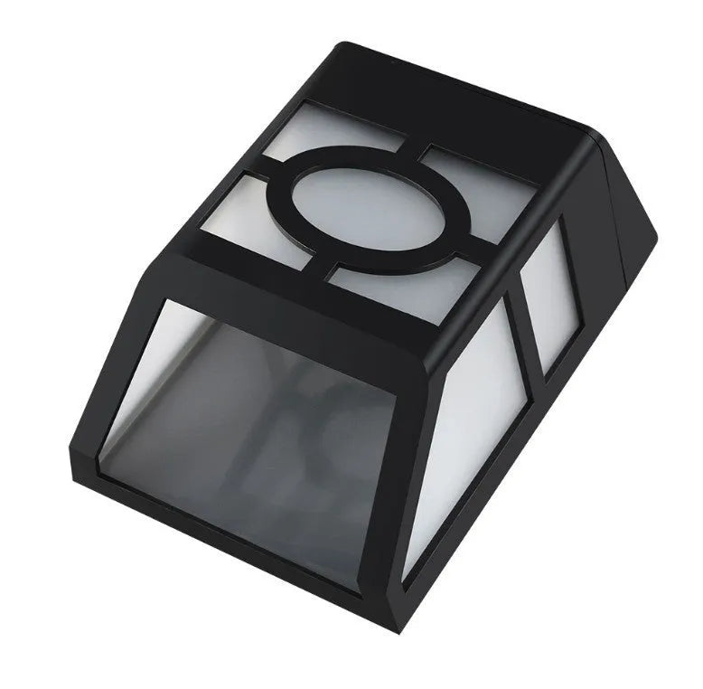 2LED solar wall light with retro nostalgia style, warm or white light, compact size for outdoor fence and garden use