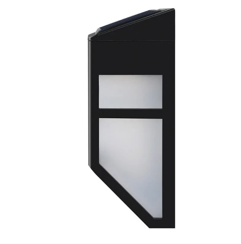 2LED solar wall light with retro nostalgia style, warm or white light, compact size for outdoor fence and garden use