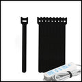 Velcro wire fixed cable organizer with six floors for storing data cables in black, green, red, yellow and mixed colours