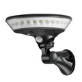 Solar-powered 360-degree outdoor security light with motion sensor on white background.