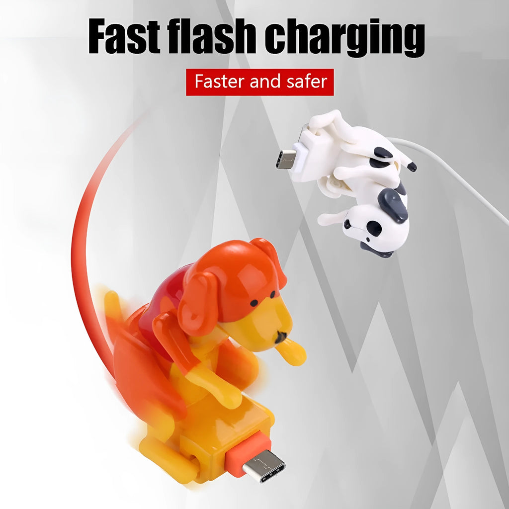 Rogue Dog Type C data cable showing a cute puppy design with a USB connector on one end and Type C on the other