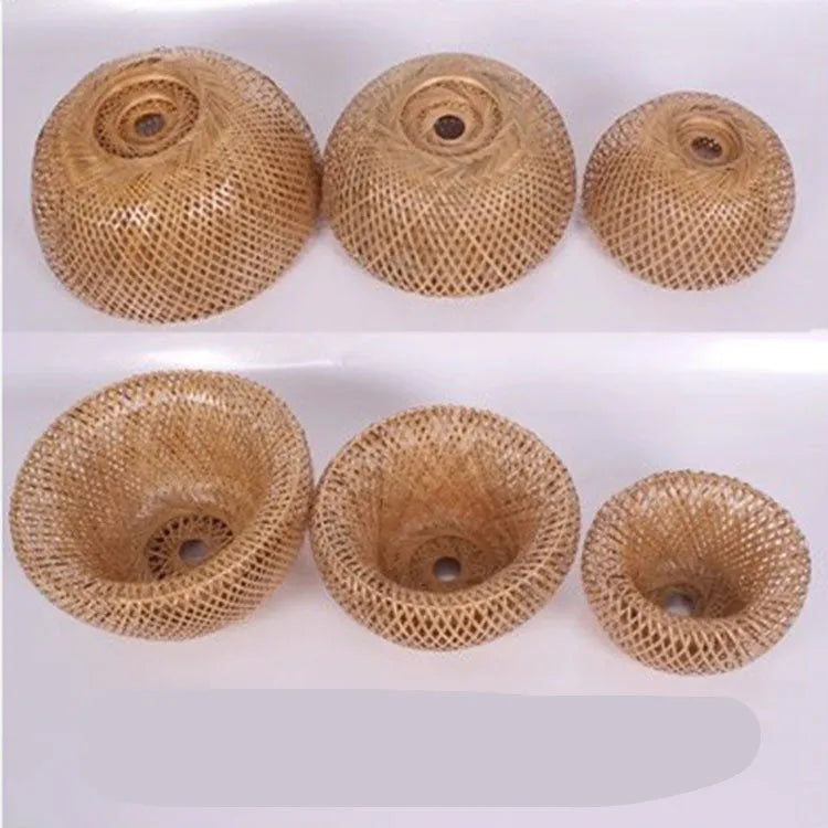 American Garden bamboo woven chandelier rural style rattan pendant light single head 600mm