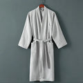 Five star hotel style bathrobe in cotton mink hair, winter weight, classic white colour, unisex design for men and women