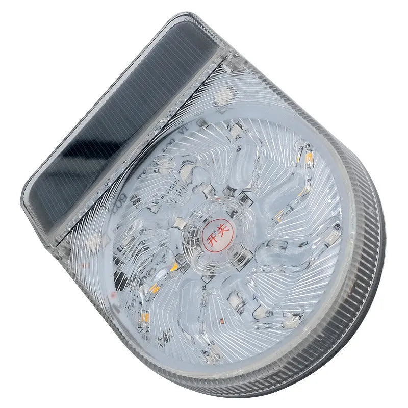 Smart sensor solar warning light for car, 12V 2W, 27 coloured lamp beads, double-sided adhesive or screw fixation