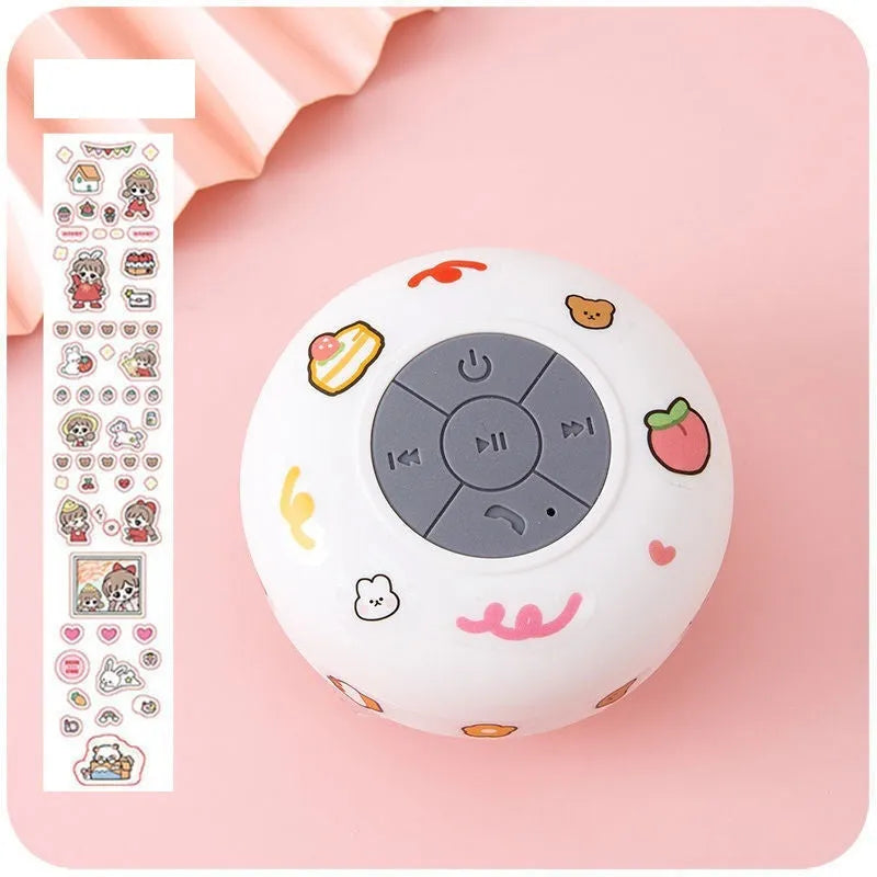 Waterproof Bluetooth mini speaker with suction cup in various colours for bathroom mounting
